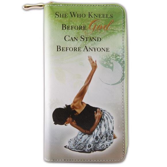 African American Expressions Long Clutch Wallet | She Who Kneels - Picture 1 of 2